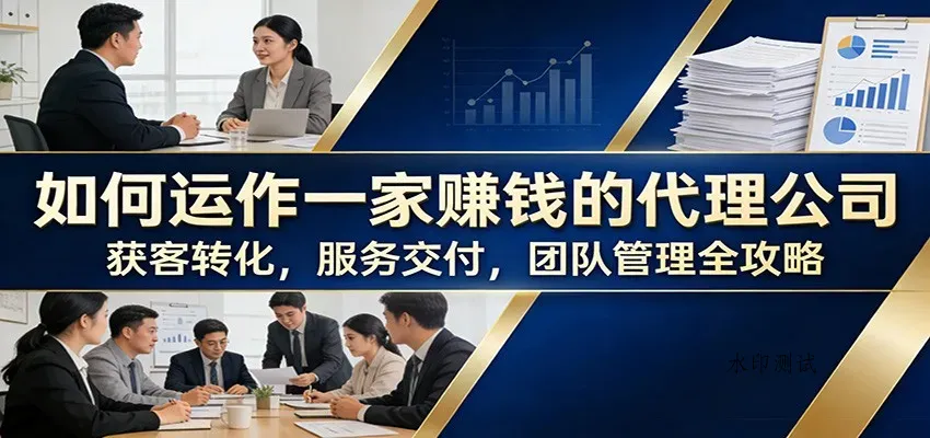 如何运作一家赚钱的代理公司：获客转化，服务交付，团队管理全攻略智研卡密分销 | 创作者分成平台 | 商业全案定制 | 创业| 运营方案 | 积分兑换系统 | 知识付费社群|宝妈副业智研新知品牌官方网站站