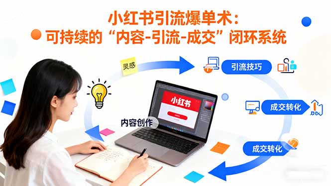 小红书引流爆单术：构建一套低成本 可持续的“内容-引流-成交”闭环系统智研卡密分销 | 创作者分成平台 | 商业全案定制 | 域名交易平台 | 运营方案 | 积分兑换系统 | 知识付费社群智研新知品牌官方网站站