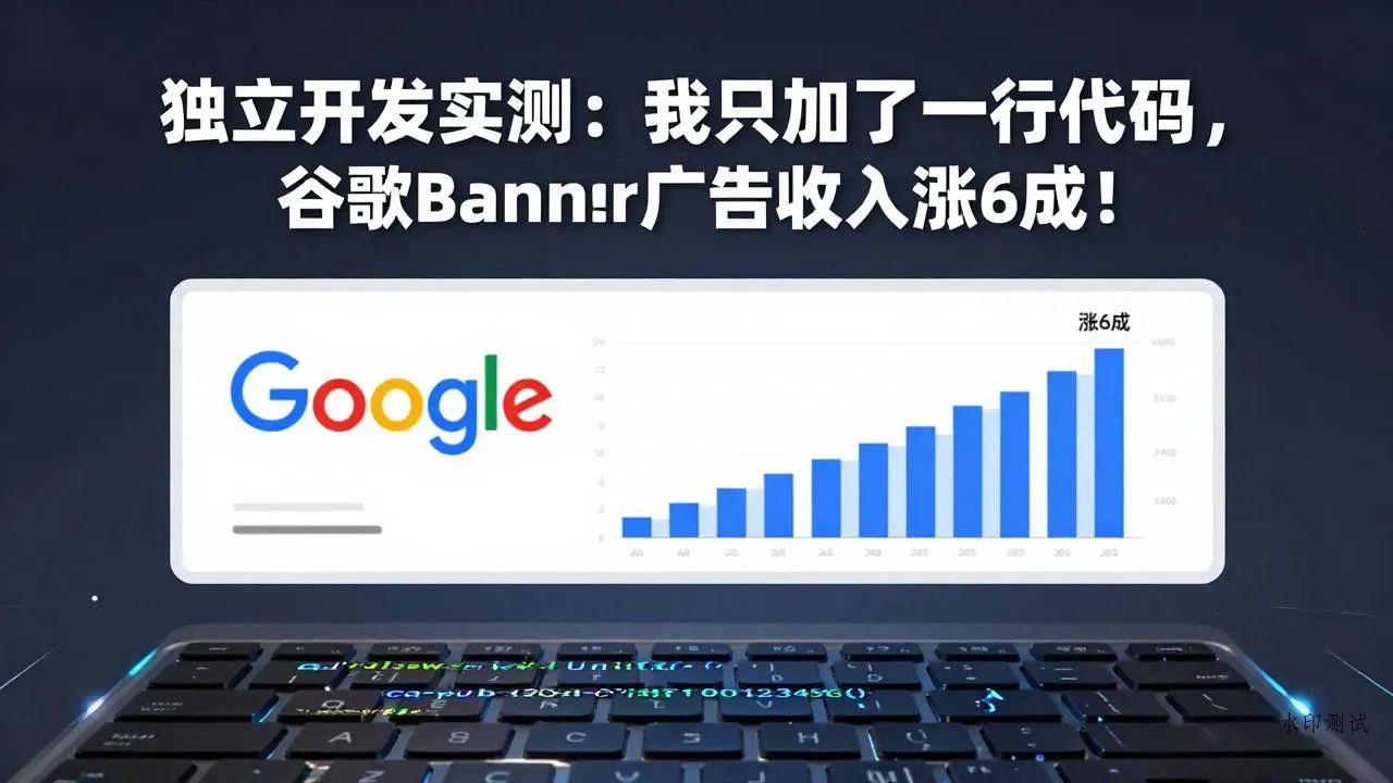 付费文章：独立开发实测：我只加了一行代码，谷歌Banner广告收入涨6成！智研卡密分销 | 创作者分成平台 | 商业全案定制 | 创业| 运营方案 | 积分兑换系统 | 知识付费社群|宝妈副业智研新知品牌官方网站站