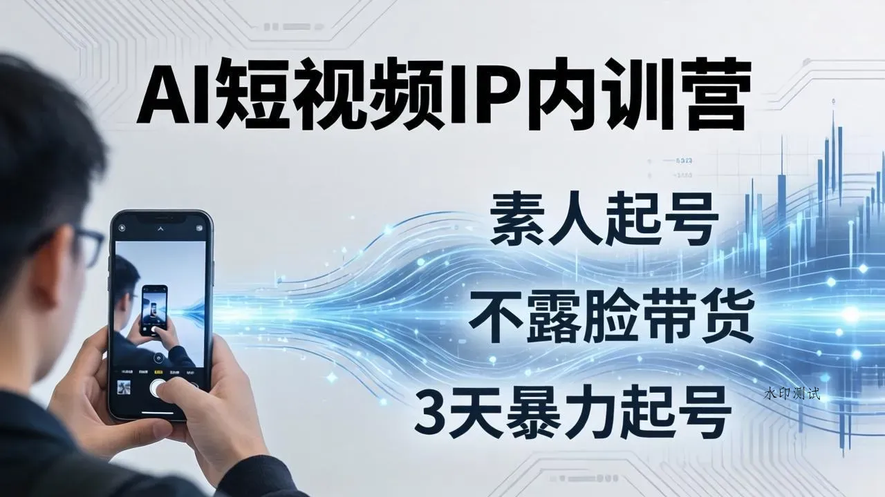 2026AI短视频IP内训营：从素人起号到不露脸带货，3天暴力起号全流程拆解智研卡密分销 | 创作者分成平台 | 商业全案定制 | 创业| 运营方案 | 积分兑换系统 | 知识付费社群|宝妈副业智研新知品牌官方网站站