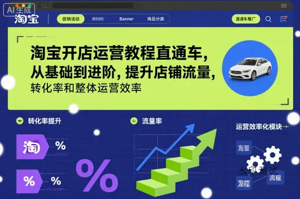淘宝开店运营教程直通车，从基础到进阶，提升店铺流量，转化率和整体运营效率(更新26年3月)智研卡密分销 | 创作者分成平台 | 商业全案定制 | 创业| 运营方案 | 积分兑换系统 | 知识付费社群|宝妈副业智研新知品牌官方网站站