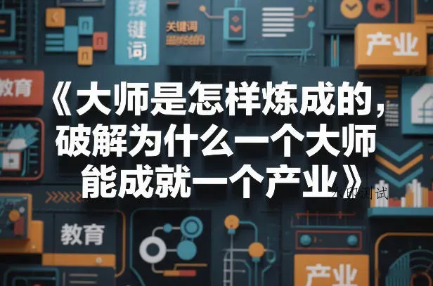 大师是怎样炼成的，破解为什么一个大师，能成就一个产业【电子书】智研卡密分销 | 创作者分成平台 | 商业全案定制 | 创业| 运营方案 | 积分兑换系统 | 知识付费社群|宝妈副业智研新知品牌官方网站站