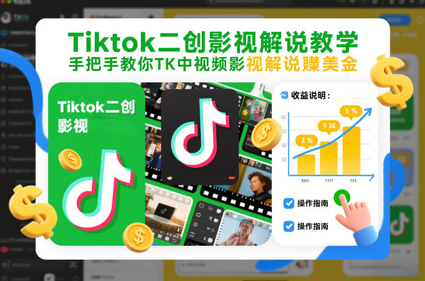 Tiktok二创影视解说教学，手把手教你TK中视频影视解说賺美金(更新26年1月)智研卡密分销 | 创作者分成平台 | 商业全案定制 | 域名交易平台 | 运营方案 | 积分兑换系统 | 知识付费社群智研新知品牌官方网站站