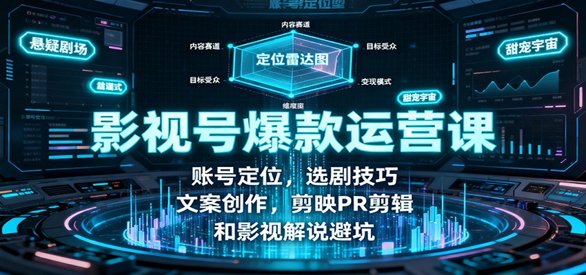 影视号爆款运营课：账号定位，选剧技巧，文案创作，剪映PR剪辑和影视解说避坑智研卡密分销 | 创作者分成平台 | 商业全案定制 | 域名交易平台 | 运营方案 | 积分兑换系统 | 知识付费社群智研新知品牌官方网站站