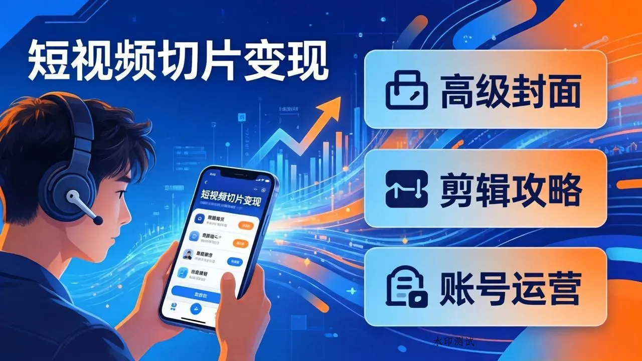 短视频切片变现速成班2.0：高级封面+剪辑攻略+账号运营，0基础小白快速入局副业智研卡密分销 | 创作者分成平台 | 商业全案定制 | 创业| 运营方案 | 积分兑换系统 | 知识付费社群|宝妈副业智研新知品牌官方网站站