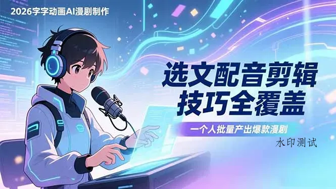 2026字字动画AI漫剧制作-1期，选文配音剪辑技巧全覆盖，一个人就能批量产出爆款漫剧智研卡密分销 | 创作者分成平台 | 商业全案定制 | 创业| 运营方案 | 积分兑换系统 | 知识付费社群|宝妈副业智研新知品牌官方网站站