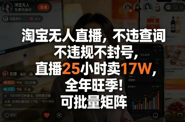 淘宝无人直播，不违规不封号，直播25小时卖17W，全年旺季！可批量矩阵【揭秘】智研卡密分销 | 创作者分成平台 | 商业全案定制 | 创业| 运营方案 | 积分兑换系统 | 知识付费社群|宝妈副业智研新知品牌官方网站站