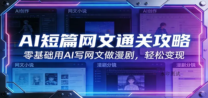 AI短篇网文通关攻略：零基础用AI写网文做漫剧，轻松变现智研卡密分销 | 创作者分成平台 | 商业全案定制 | 创业| 运营方案 | 积分兑换系统 | 知识付费社群|宝妈副业智研新知品牌官方网站站