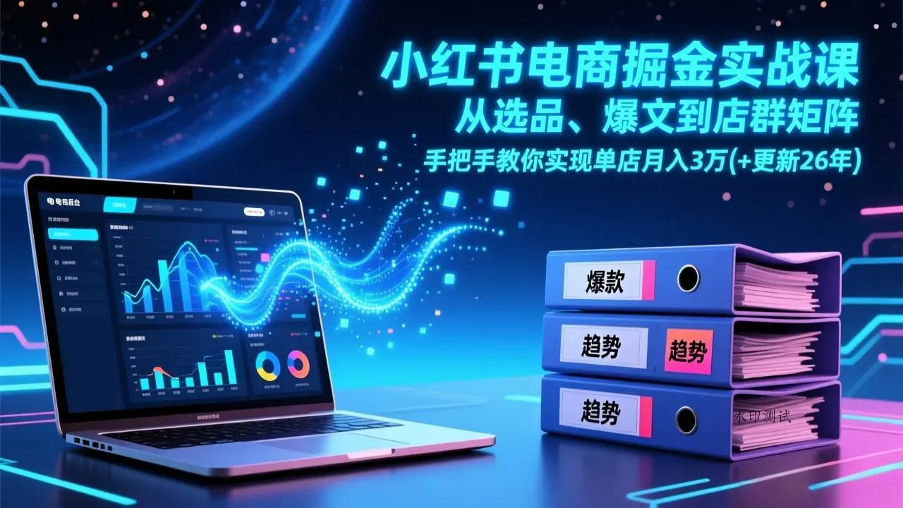 小红书电商掘金实战课，从选品、爆文到店群矩阵，手把手教你实现单店月入3万+(更新26年智研卡密分销 | 创作者分成平台 | 商业全案定制 | 创业| 运营方案 | 积分兑换系统 | 知识付费社群|宝妈副业智研新知品牌官方网站站