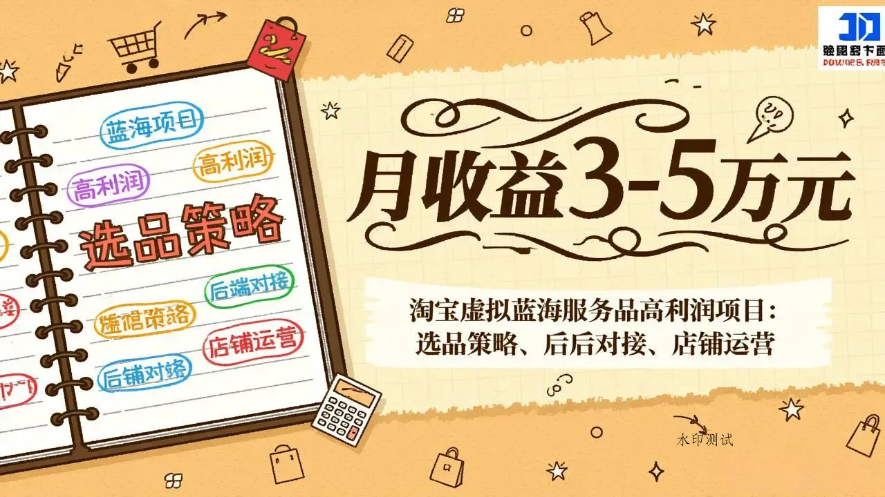 淘宝虚拟蓝海服务品高利润项目：选品策略、后端对接、店铺运营，月收益可达3-5万元智研卡密分销 | 创作者分成平台 | 商业全案定制 | 域名交易平台 | 运营方案 | 积分兑换系统 | 知识付费社群智研新知品牌官方网站站