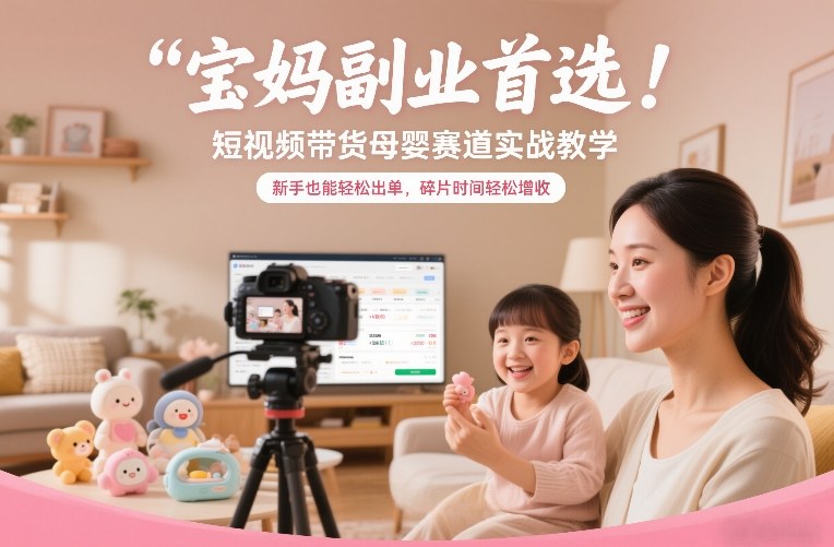 宝妈副业首选！短视频带货母婴赛道实战教学，新手也能轻松出单，碎片时间轻松增收智研卡密分销 | 创作者分成平台 | 商业全案定制 | 域名交易平台 | 运营方案 | 积分兑换系统 | 知识付费社群智研新知品牌官方网站站