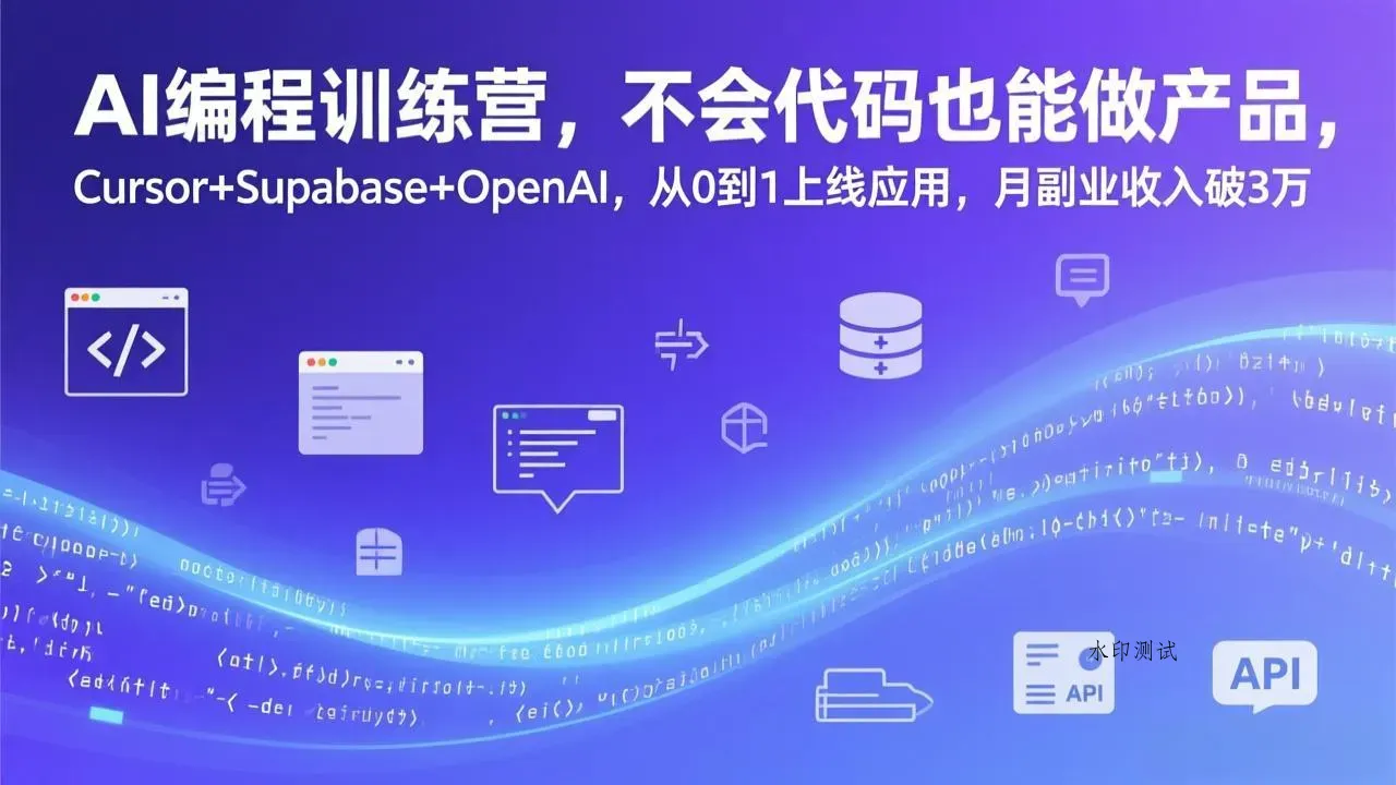 AI编程训练营，不会代码也能做产品，Cursor+Supabase+OpenAI，从0到1上线应用，月副业收入破3万智研卡密分销 | 创作者分成平台 | 商业全案定制 | 创业| 运营方案 | 积分兑换系统 | 知识付费社群|宝妈副业智研新知品牌官方网站站