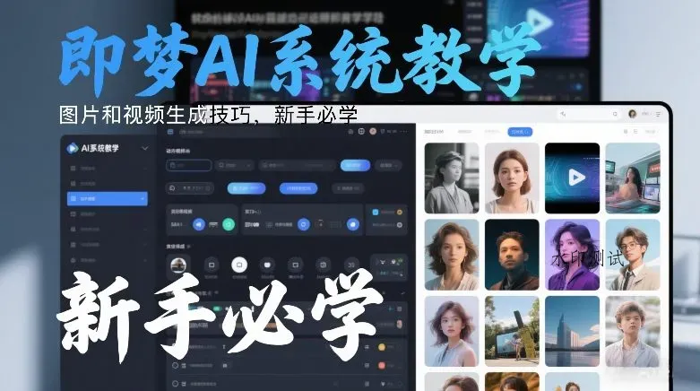 即梦AI系统教学，图片和视频生成技巧，新手必学智研卡密分销 | 创作者分成平台 | 商业全案定制 | 域名交易平台 | 运营方案 | 积分兑换系统 | 知识付费社群智研新知品牌官方网站站