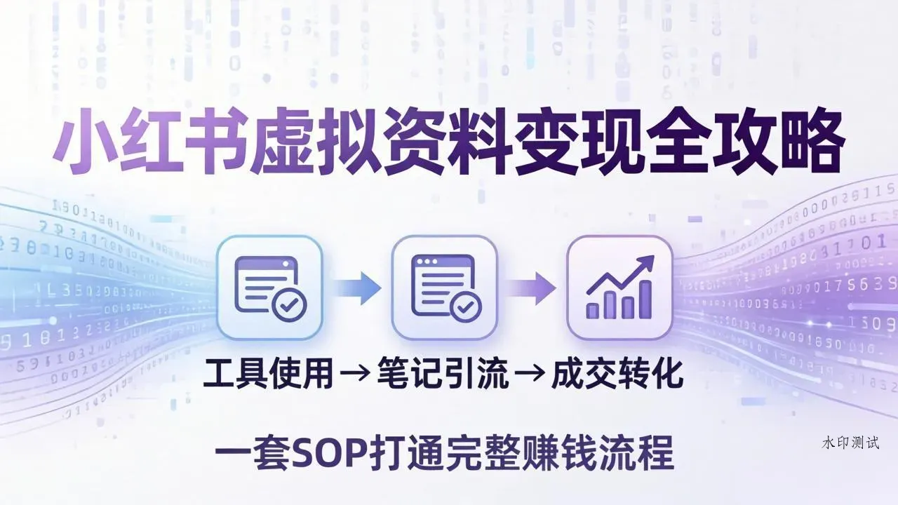小红书虚拟资料变现全攻略：从工具使用到笔记引流成交，一套 SOP 打通完整赚钱流程智研卡密分销 | 创作者分成平台 | 商业全案定制 | 创业| 运营方案 | 积分兑换系统 | 知识付费社群|宝妈副业智研新知品牌官方网站站