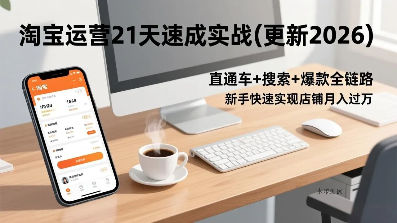 淘宝运营21天速成实战(更新2026智研卡密分销 | 创作者分成平台 | 商业全案定制 | 创业| 运营方案 | 积分兑换系统 | 知识付费社群|宝妈副业智研新知品牌官方网站站