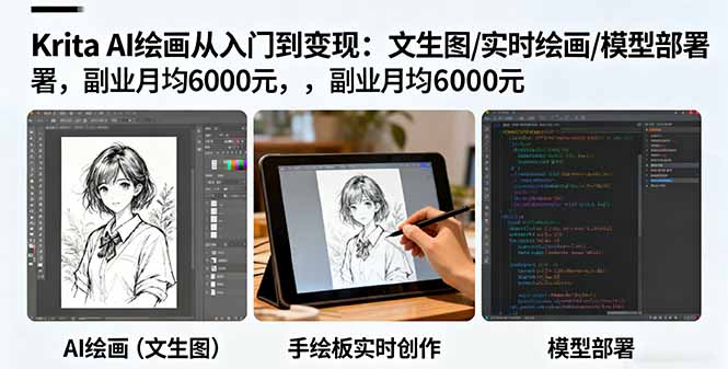 Krita AI绘画从入门到变现：文生图/实时绘画/模型部署，副业月均6000元智研卡密分销 | 创作者分成平台 | 商业全案定制 | 域名交易平台 | 运营方案 | 积分兑换系统 | 知识付费社群智研新知品牌官方网站站