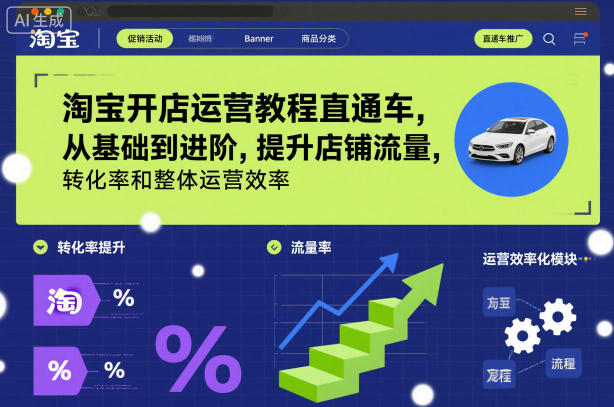 淘宝开店运营教程直通车，从基础到进阶，提升店铺流量，转化率和整体运营效率(更新26年1月)智研卡密分销 | 创作者分成平台 | 商业全案定制 | 域名交易平台 | 运营方案 | 积分兑换系统 | 知识付费社群智研新知品牌官方网站站