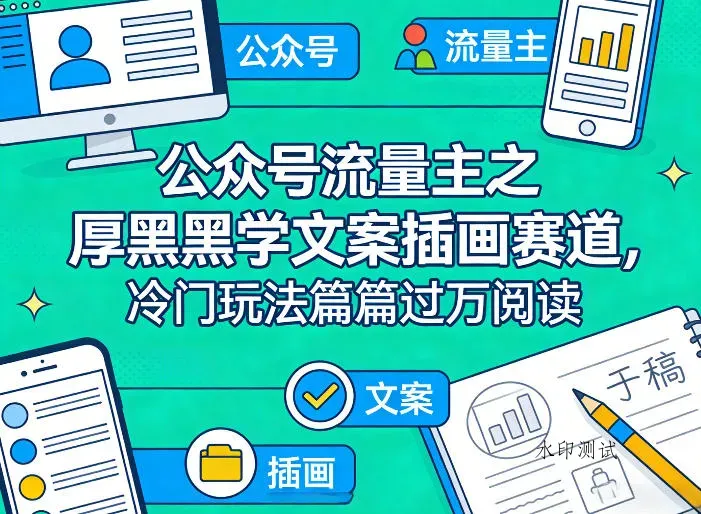 公众号流量主之厚黑学文案插画赛道，冷门玩法篇篇过万阅读智研卡密分销 | 创作者分成平台 | 商业全案定制 | 创业| 运营方案 | 积分兑换系统 | 知识付费社群|宝妈副业智研新知品牌官方网站站
