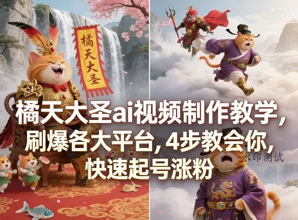 橘天大圣ai视频制作教学，刷爆各大平台，4步教会你，快速起号涨粉智研卡密分销 | 创作者分成平台 | 商业全案定制 | 创业| 运营方案 | 积分兑换系统 | 知识付费社群|宝妈副业智研新知品牌官方网站站