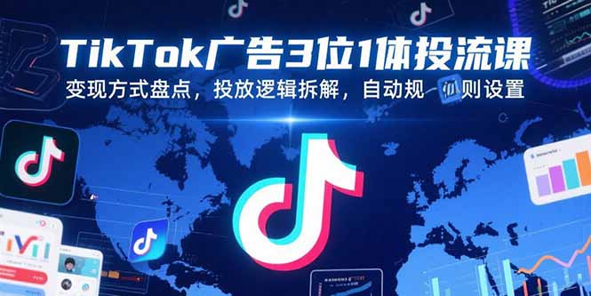 TikTok广告3位1体投流课，变现方式盘点，投放逻辑拆解，自动规则设置智研卡密分销 | 创作者分成平台 | 商业全案定制 | 域名交易平台 | 运营方案 | 积分兑换系统 | 知识付费社群智研新知品牌官方网站站