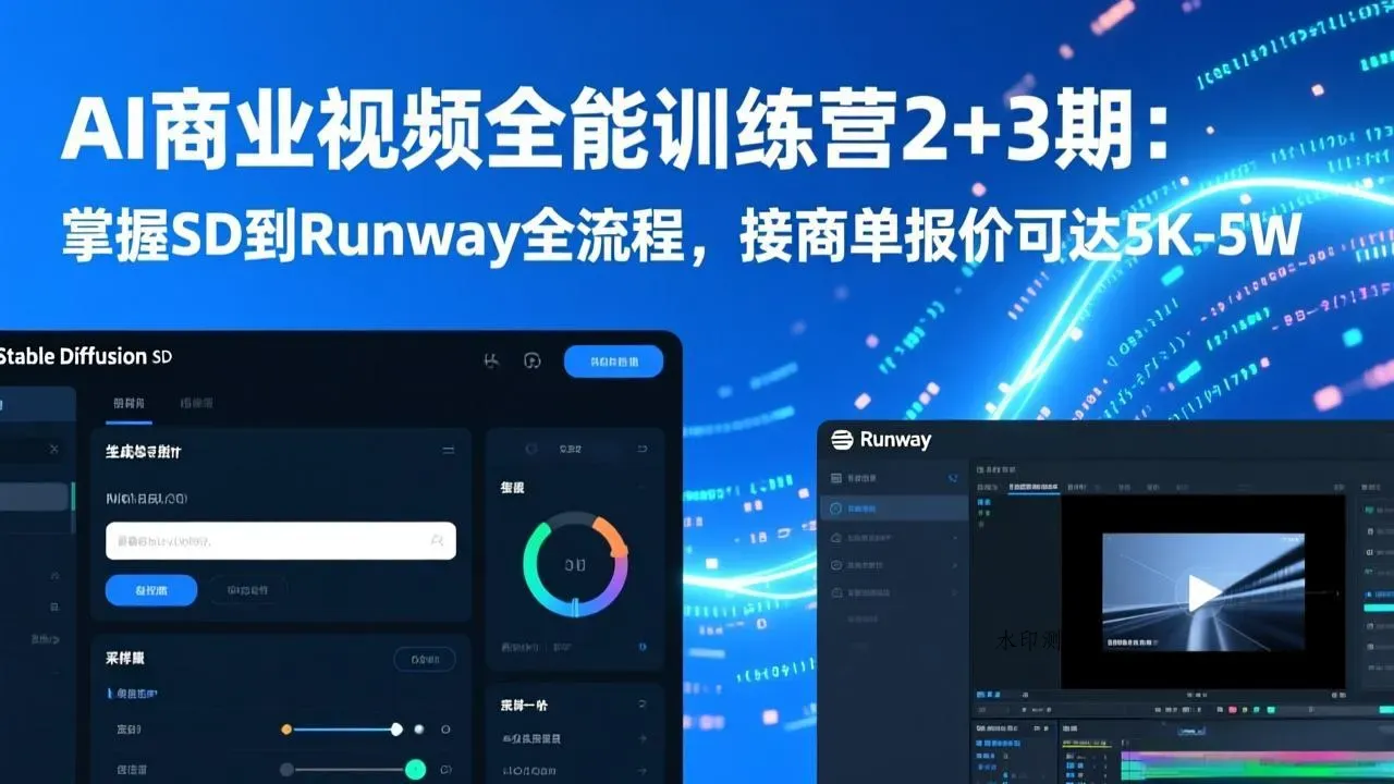 AI商业视频全能训练营2+3期：掌握SD到Runway全流程，接商单报价可达5K-5W智研卡密分销 | 创作者分成平台 | 商业全案定制 | 域名交易平台 | 运营方案 | 积分兑换系统 | 知识付费社群智研新知品牌官方网站站