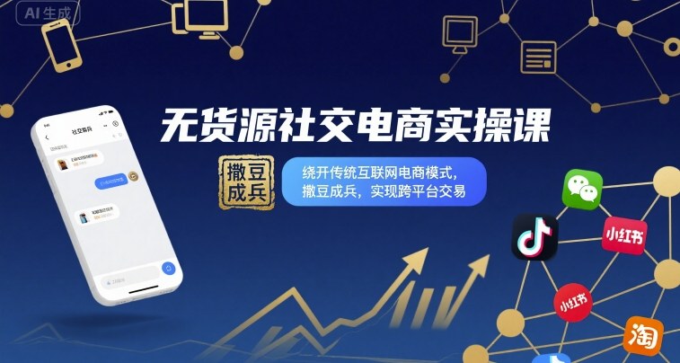 无货源社交电商实操课，绕开传统互联网电商模式，撒豆成兵，实现跨平台交易智研卡密分销 | 创作者分成平台 | 商业全案定制 | 域名交易平台 | 运营方案 | 积分兑换系统 | 知识付费社群智研新知品牌官方网站站