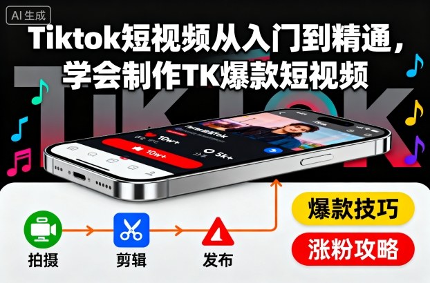 Tiktok短视频从入门到精通，学会制作TK爆款短视频智研卡密分销 | 创作者分成平台 | 商业全案定制 | 域名交易平台 | 运营方案 | 积分兑换系统 | 知识付费社群智研新知品牌官方网站站