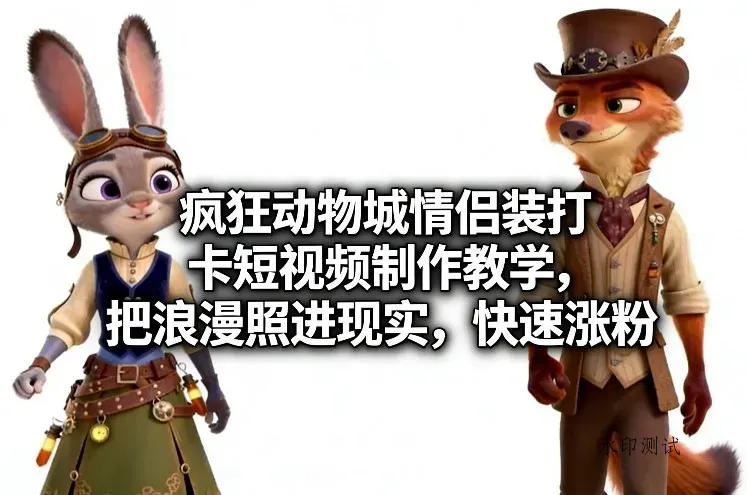 疯狂动物城情侣装打卡短视频制作教学，把浪漫照进现实，快速涨粉智研卡密分销 | 创作者分成平台 | 商业全案定制 | 创业| 运营方案 | 积分兑换系统 | 知识付费社群|宝妈副业智研新知品牌官方网站站