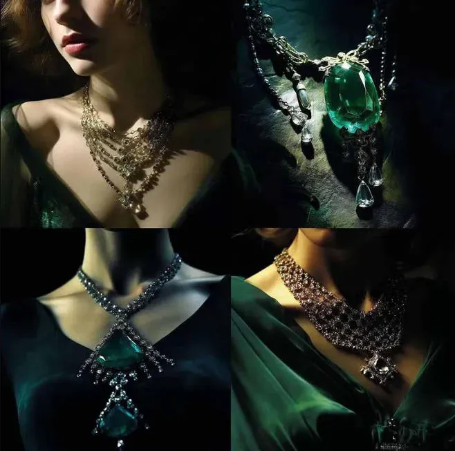 460+专业Midjourney珠宝摄影AI提示词戒指，项链-耳环-手链-宝石等，立即开始创作珠宝艺术