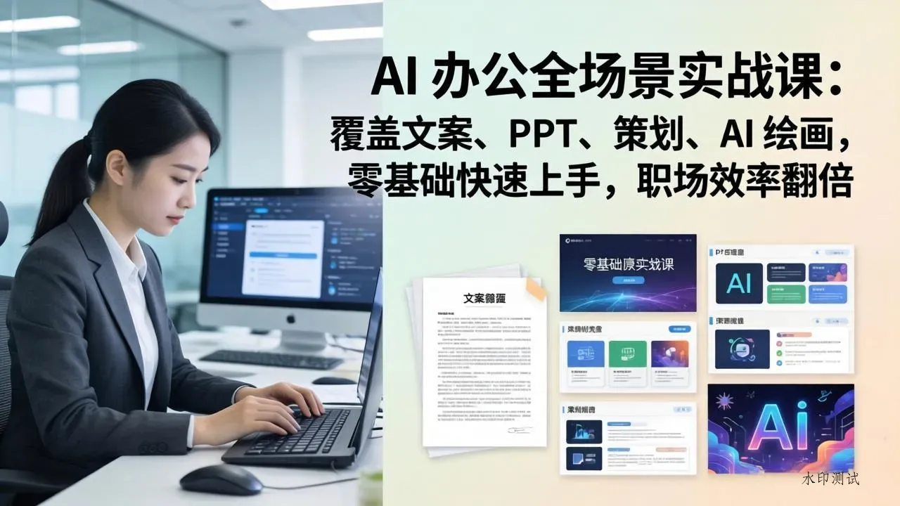 AI 办公全场景实战课：覆盖文案、PPT、策划、AI 绘画，零基础快速上手，职场效率翻倍智研卡密分销 | 创作者分成平台 | 商业全案定制 | 创业| 运营方案 | 积分兑换系统 | 知识付费社群|宝妈副业智研新知品牌官方网站站