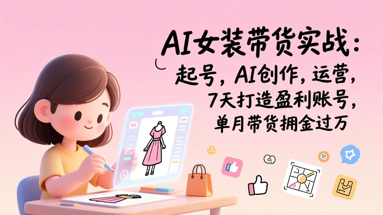 AI女装带货实战：起号，AI创作，运营，7天打造盈利账号，单月带货佣金过万智研卡密分销 | 创作者分成平台 | 商业全案定制 | 域名交易平台 | 运营方案 | 积分兑换系统 | 知识付费社群智研新知品牌官方网站站