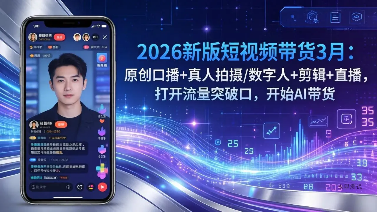 2026新版短视频带货3月：原创口播+真人拍摄/数字人+剪辑+直播，打开流量突破口，开始AI带货智研卡密分销 | 创作者分成平台 | 商业全案定制 | 创业| 运营方案 | 积分兑换系统 | 知识付费社群|宝妈副业智研新知品牌官方网站站