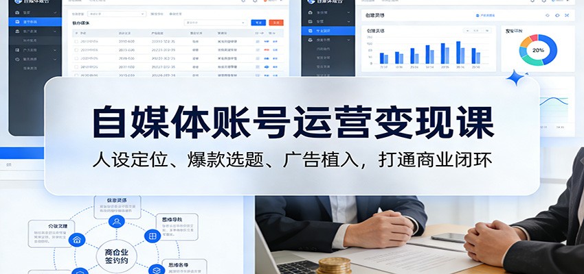 自媒体账号运营变现课：人设定位、爆款选题、广告植入，打通商业闭环智研卡密分销 | 创作者分成平台 | 商业全案定制 | 域名交易平台 | 运营方案 | 积分兑换系统 | 知识付费社群智研新知品牌官方网站站