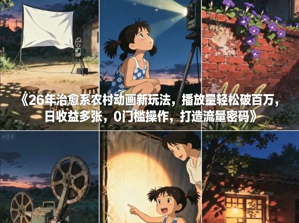 26年治愈系农村动画新玩法，播放量轻松破百万，日收益多张，0门槛操作，打造流量密码智研卡密分销 | 创作者分成平台 | 商业全案定制 | 域名交易平台 | 运营方案 | 积分兑换系统 | 知识付费社群智研新知品牌官方网站站